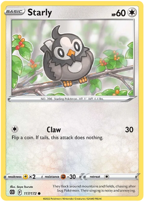 Starly Brilliant Stars Pokemon Card Singles 117/172