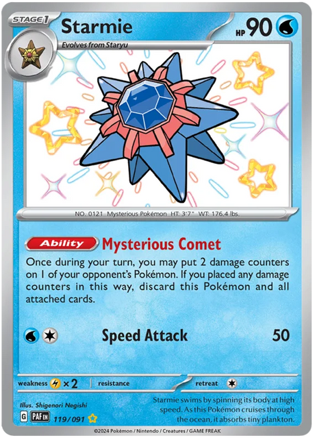Starmie Paldean Fates Pokemon Card Single 119/091