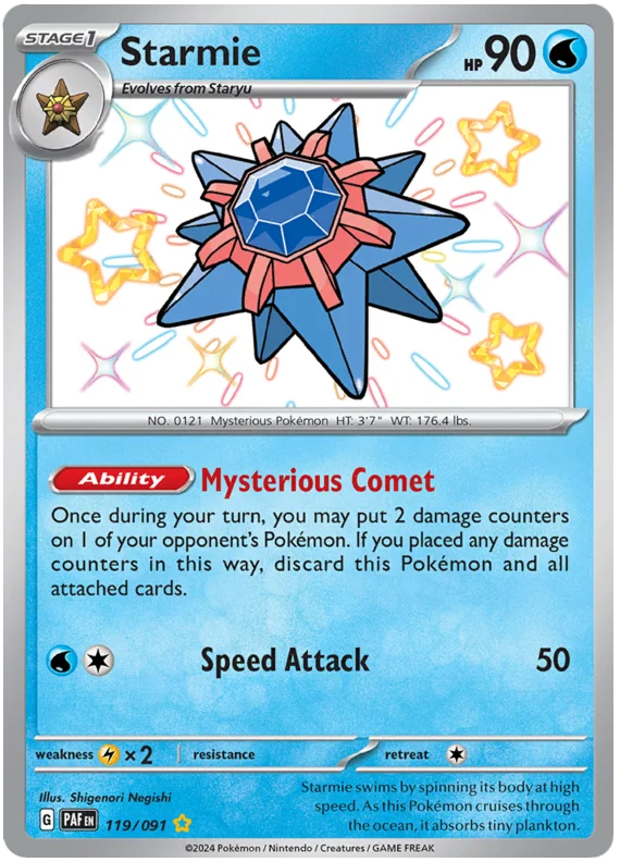 Starmie Paldean Fates Pokemon Card Single 119/091