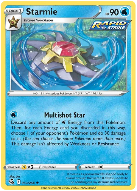Starmie Fusion Strike Pokemon Card Singles 053/264