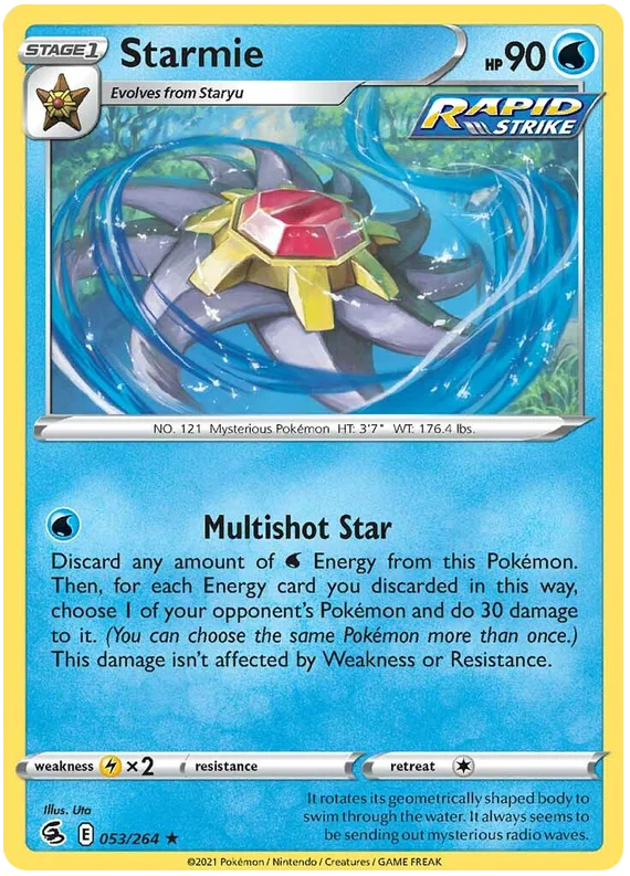 Starmie Fusion Strike Pokemon Card Singles 053/264