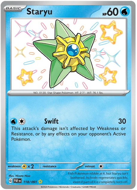 Staryu Paldean Fates Pokemon Card Single 118/091