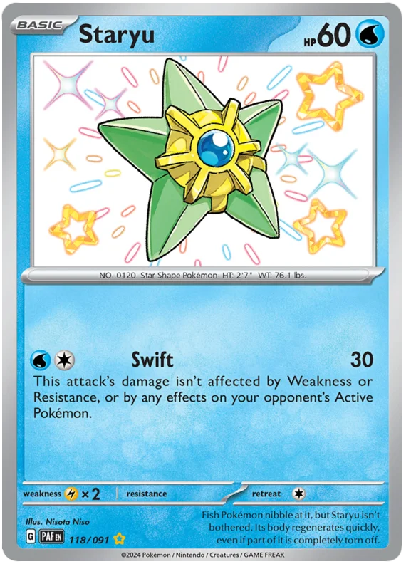 Staryu Paldean Fates Pokemon Card Single 118/091