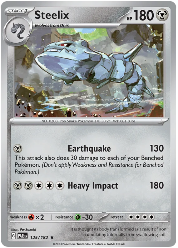 Steelix Paradox Rift Single Pokemon Card 125/182