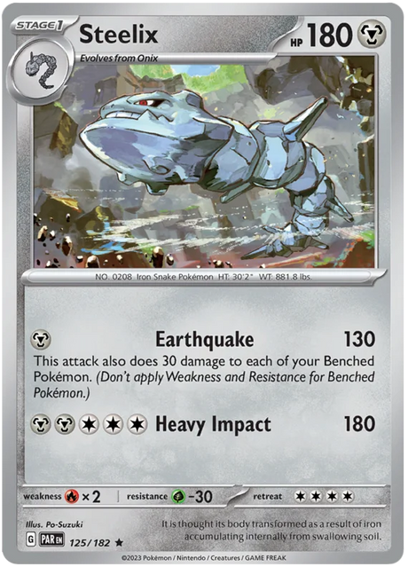 Steelix Paradox Rift Single Pokemon Card 125/182