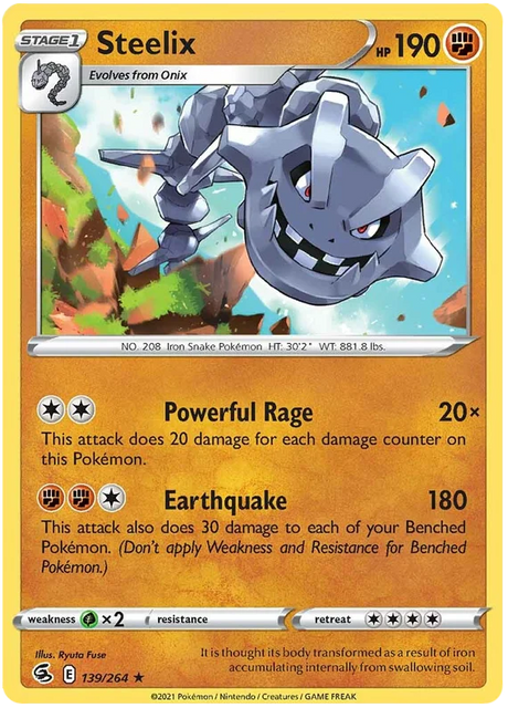 Steelix Fusion Strike Pokemon Card Singles 139/264