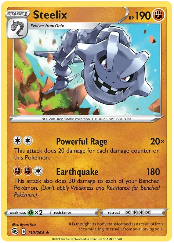 Steelix Fusion Strike Pokemon Card Singles 139/264