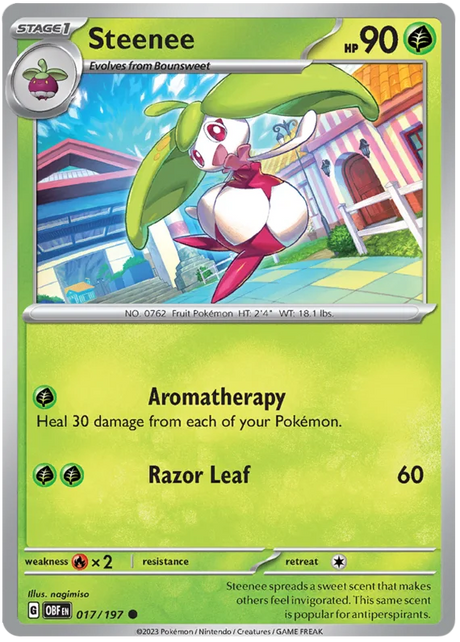 Steenee Obsidian Flames Single Pokemon Card