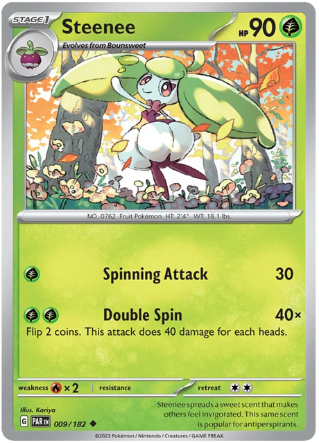 Steenee Paradox Rift Single Pokemon Card 009/182