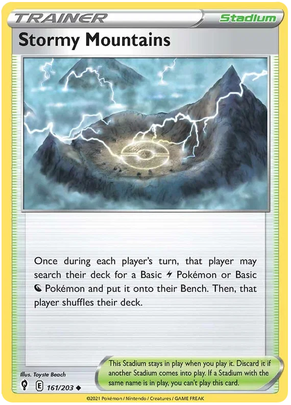 Stormy Mountains 161/203 - Pokemon TCG Evolving Skies card