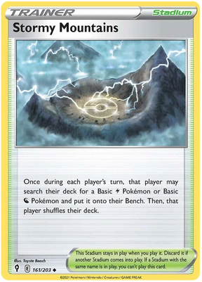 Stormy Mountains 161/203 - Pokemon TCG Evolving Skies card
