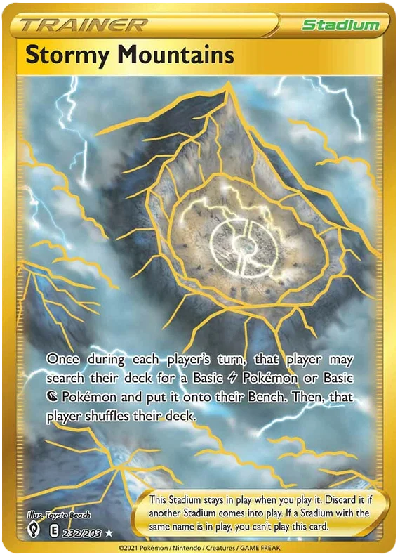 Stormy Mountains (Secret) 232/203 - Pokemon TCG Evolving Skies card