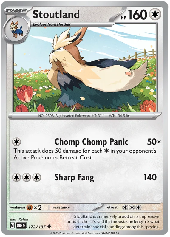 Stoutland Obsidian Flames Single Pokemon Card