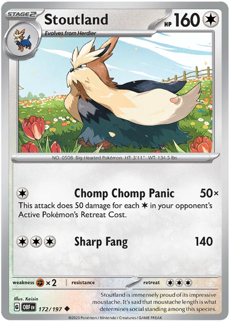 Stoutland Obsidian Flames Single Pokemon Card