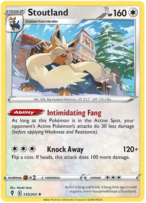 Stoutland 135/203 - Pokemon TCG Evolving Skies card