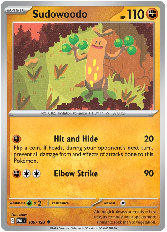 Sudowoodo Paldea Evolved Single Pokemon Card
