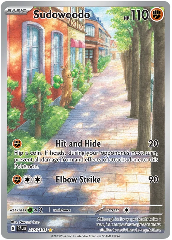Sudowoodo Illustration Rare Paldea Evolved Single Pokemon Card