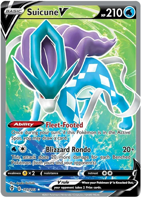 Suicune V (Full Art) 173/203 - Pokemon TCG Evolving Skies card
