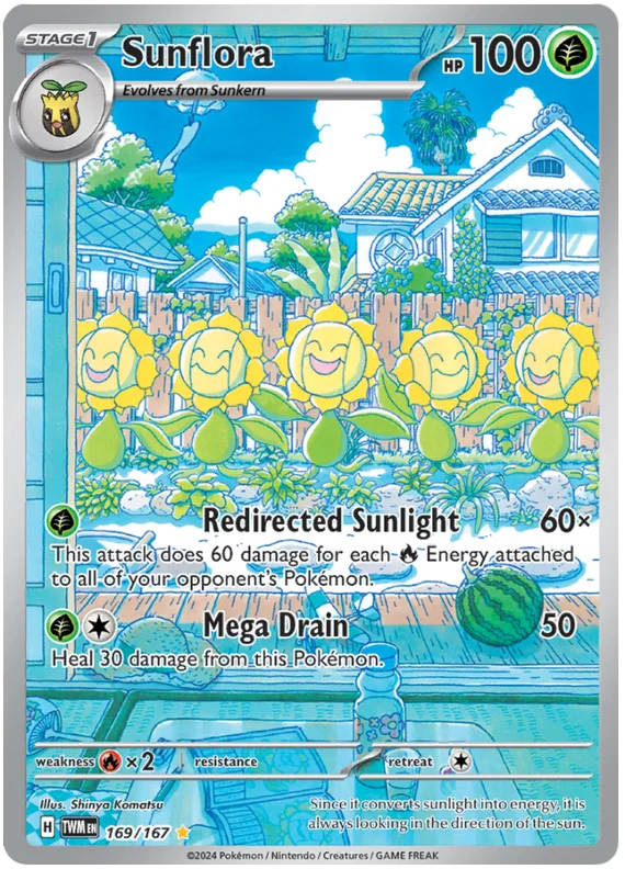 Sunflora (Illustration Rare) Twilight Masquerade Pokemon Single 169/167