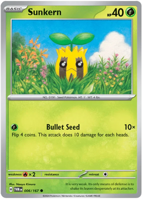 Sunkern Twilight Masquerade Pokemon Single 006/167