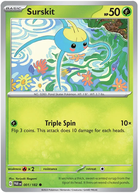 Surskit Paradox Rift Single Pokemon Card 001/182
