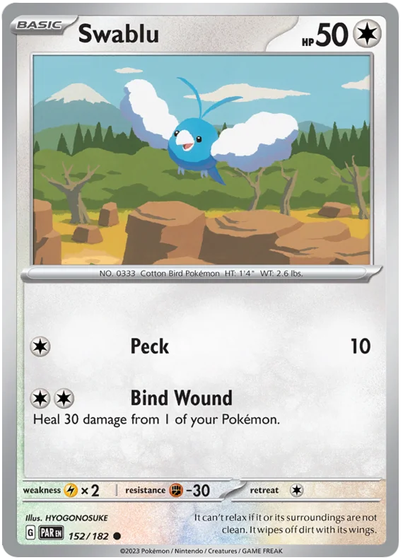 Swablu Paradox Rift Single Pokemon Card 152/182