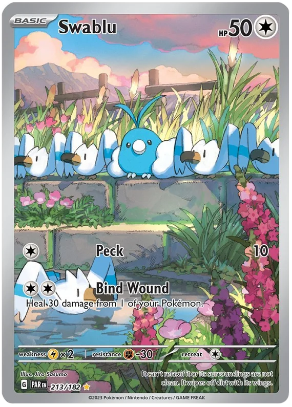 Swablu Illustration Rare Paradox Rift Single Pokemon Card 213/182