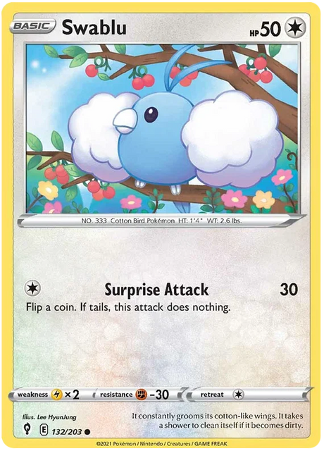 Swablu 132/203 - Pokemon TCG Evolving Skies card