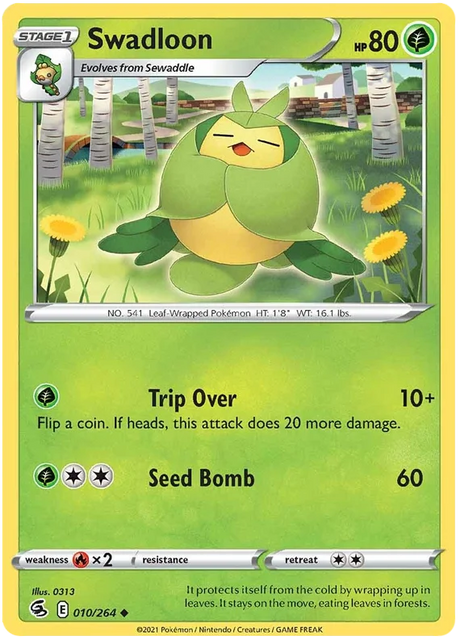 Swadloon Fusion Strike Pokemon Card Singles 010/264