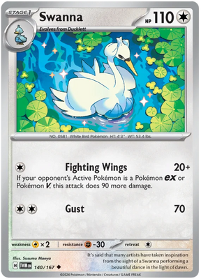Swanna Twilight Masquerade Pokemon Single 140/167