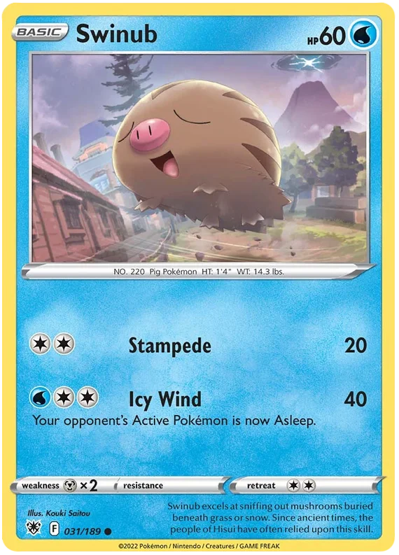 Swinub Astral Radiance Pokemon Card Singles 031/189