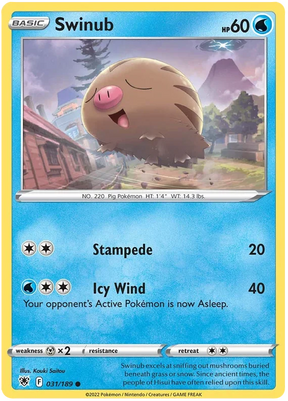 Swinub Astral Radiance Pokemon Card Singles 031/189
