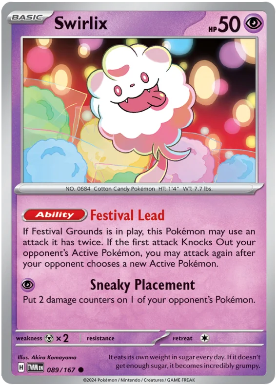 Swirlix Twilight Masquerade Pokemon Single 089/167