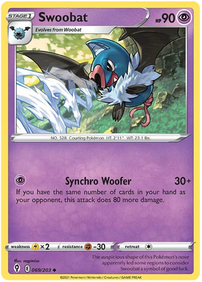 Swoobat 069/203 - Pokemon TCG Evolving Skies card
