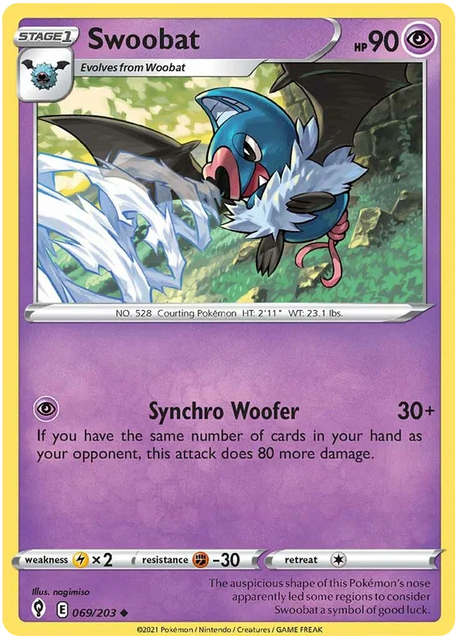 Swoobat 069/203 - Pokemon TCG Evolving Skies card