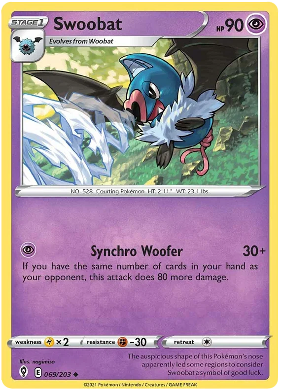 Swoobat 069/203 - Pokemon TCG Evolving Skies card