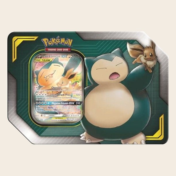 Pokémon TAG TEAM Tin featuring Eevee & Snorlax GX