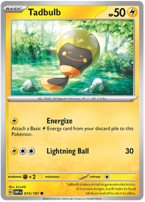 Tadbulb 074 Obsidian Flames Single Pokemon Card