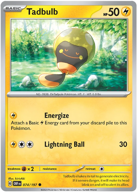 Tadbulb 074 Obsidian Flames Single Pokemon Card