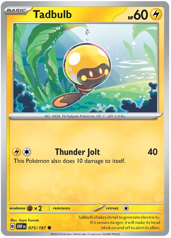 Tadbulb 075 Obsidian Flames Single Pokemon Card