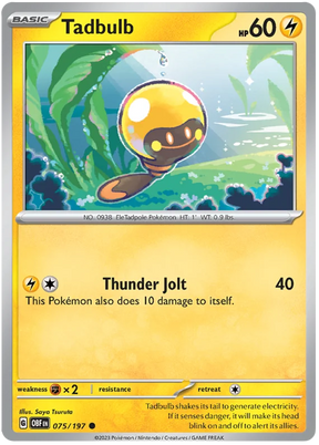 Tadbulb 075 Obsidian Flames Single Pokemon Card