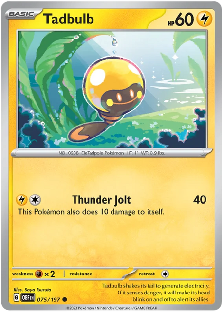 Tadbulb 075 Obsidian Flames Single Pokemon Card