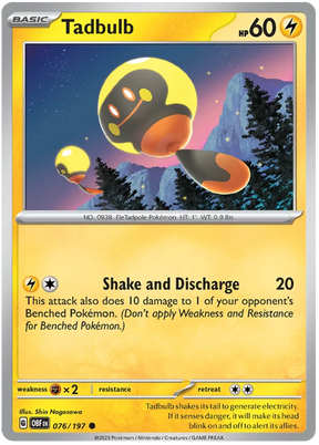 Tadbulb 076 Obsidian Flames Single Pokemon Card
