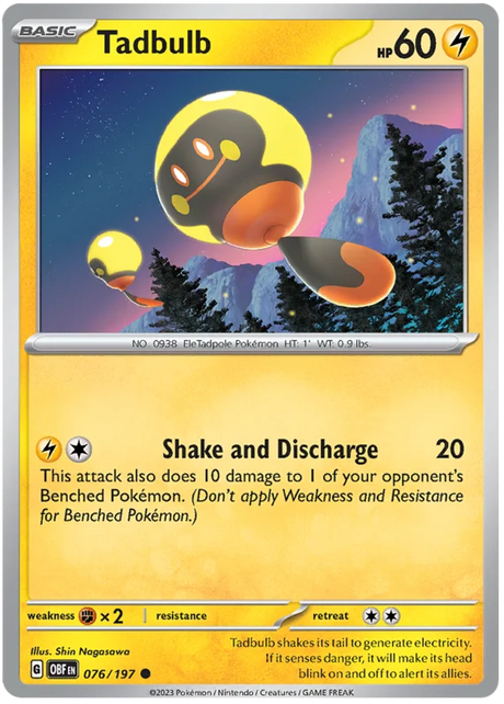 Tadbulb 076 Obsidian Flames Single Pokemon Card