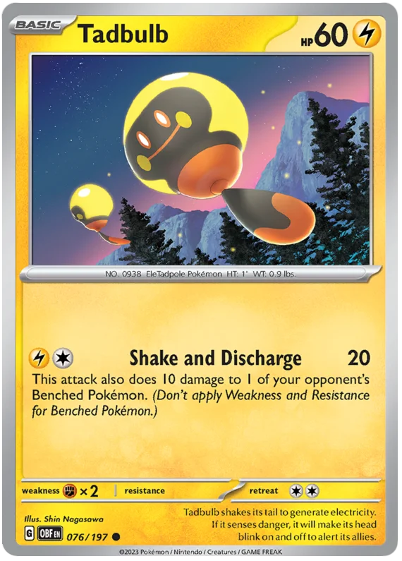 Tadbulb 076 Obsidian Flames Single Pokemon Card