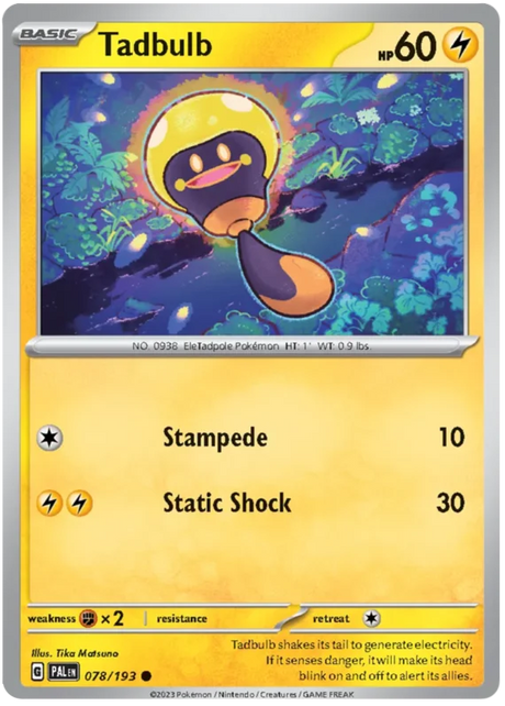 Tadbulb 078 Paldea Evolved Single Pokemon Card