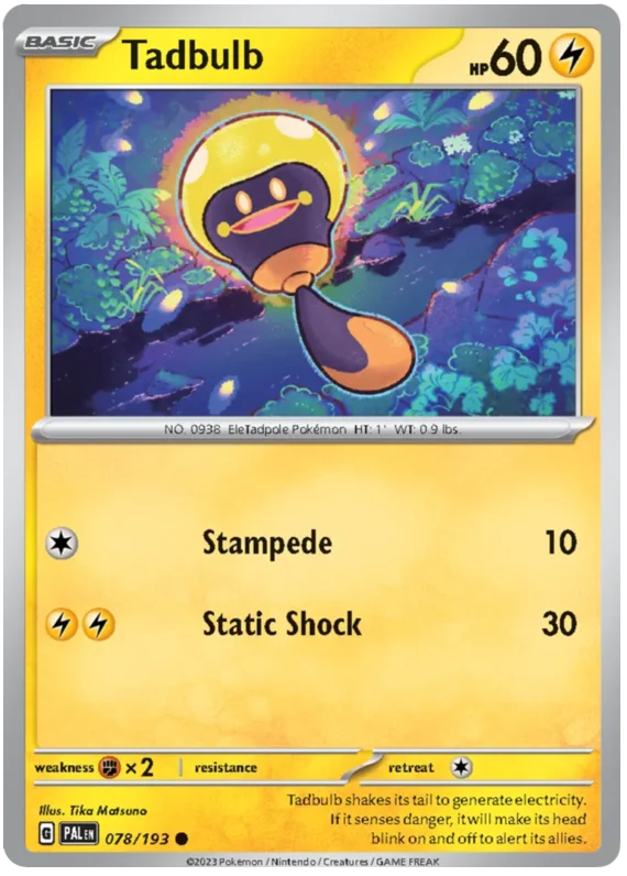 Tadbulb 078 Paldea Evolved Single Pokemon Card