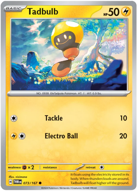 Tadbulb Twilight Masquerade Pokemon Single 073/167