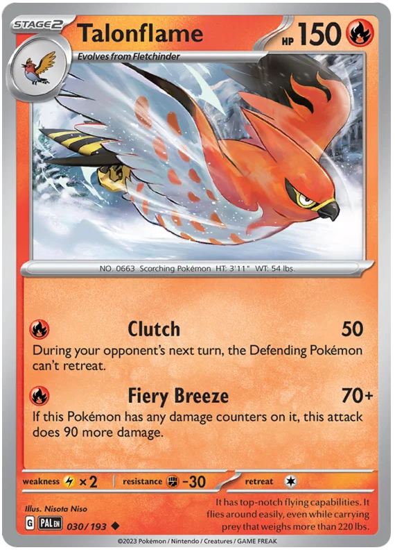 Talonflame Paldea Evolved Single Pokemon Card