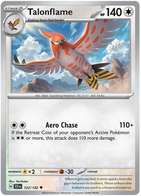 Talonflame Stellar Crown Pokemon Single Card 123/142